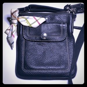Coach- Black Pebbled Leather Park Crossbody